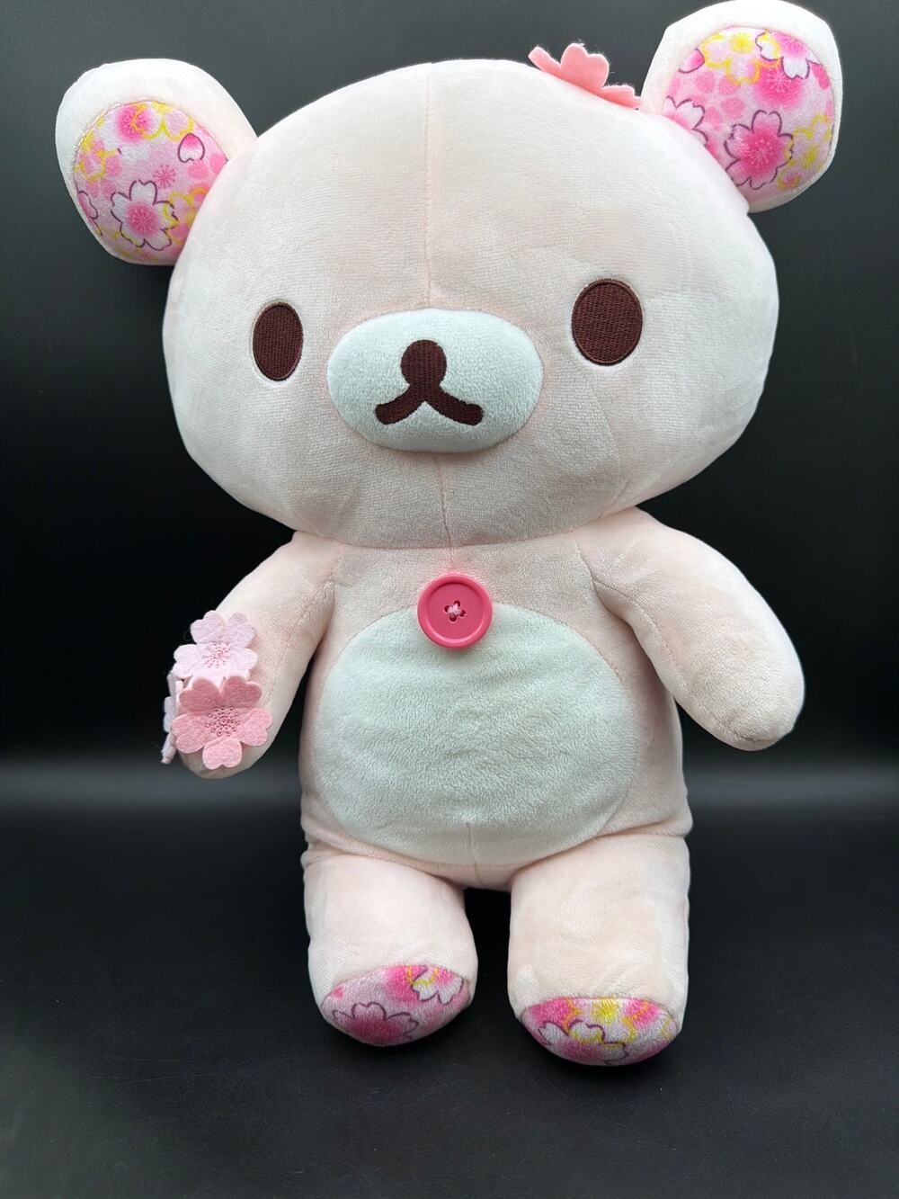 Rilakkuma Sakura Plush Cherry Blossom Bear San-X 18” Large Pink Stuffed Animal